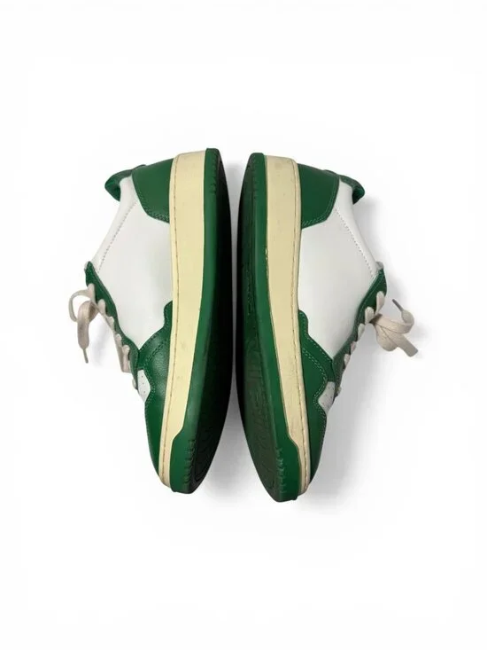 AUTRY Medalist Low Two-Tone Leather Sneakers in Green/White Size 40 - Picture 7 of 11